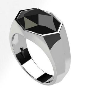 original shaped onyx stone on gold ring for men