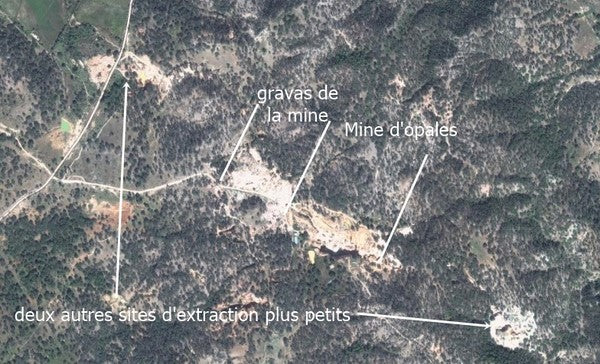 satelite view of mexican opal mines