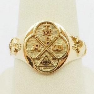 Chi-ro gold signet ring