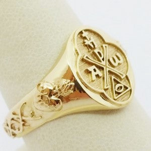catholic gold signet ring