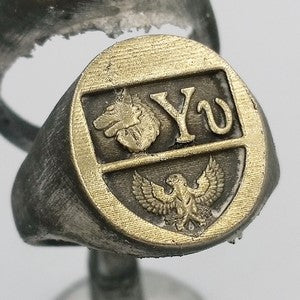 rough cast signet ring in silver