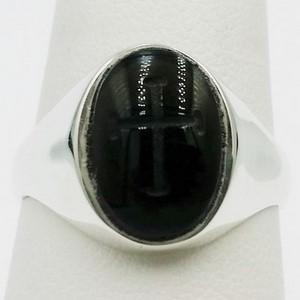 intaglio onyx cross silver ring