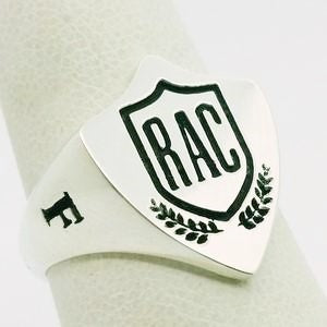 Silver initials ring