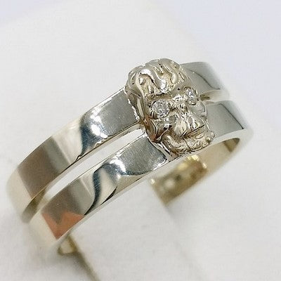 white gold biker skull ring for a woman