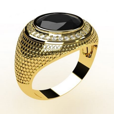 Black Onyx And Diamond Ring