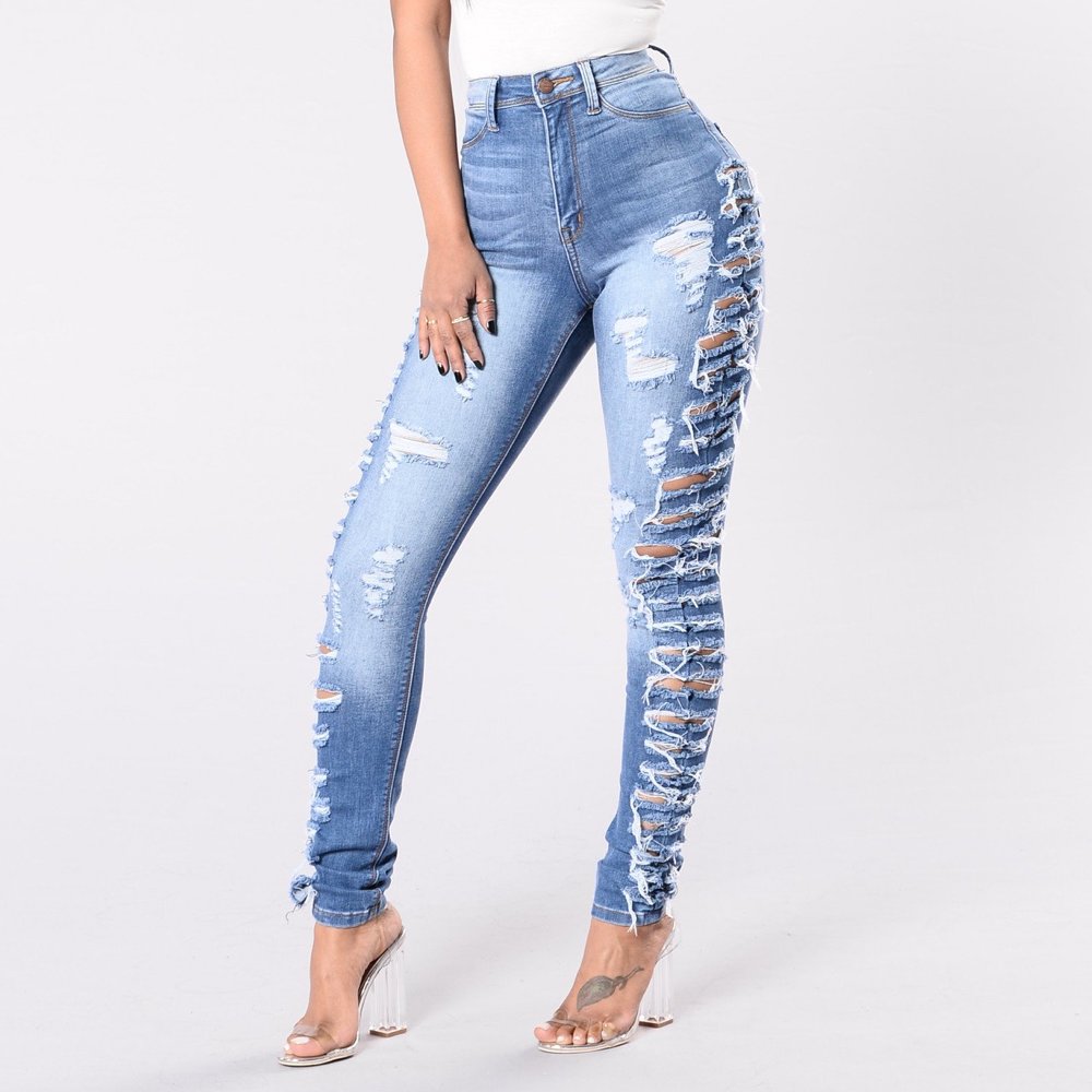 ripped side jeans