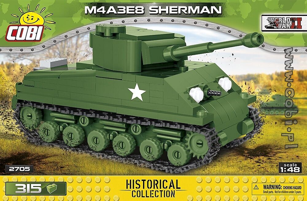 M4A3E8 Sherman (Easy Eight) Rakennussarja 316 osaa, COBI – Leluaitta