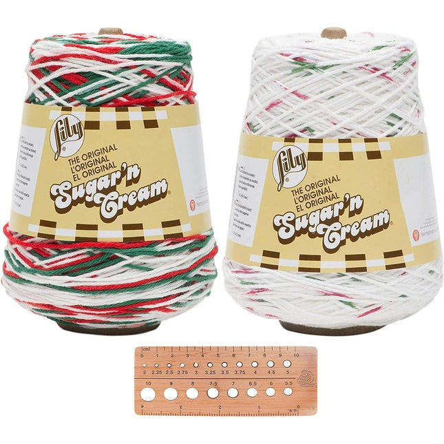  Lily Sugar'n Cream Cotton Cone Yarn, White , 1 Cone