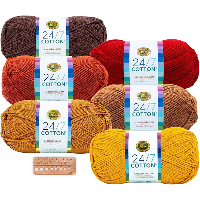 24 Soft Cotton Yarn Skeins for Crochet and Knitting, 1500+ yards