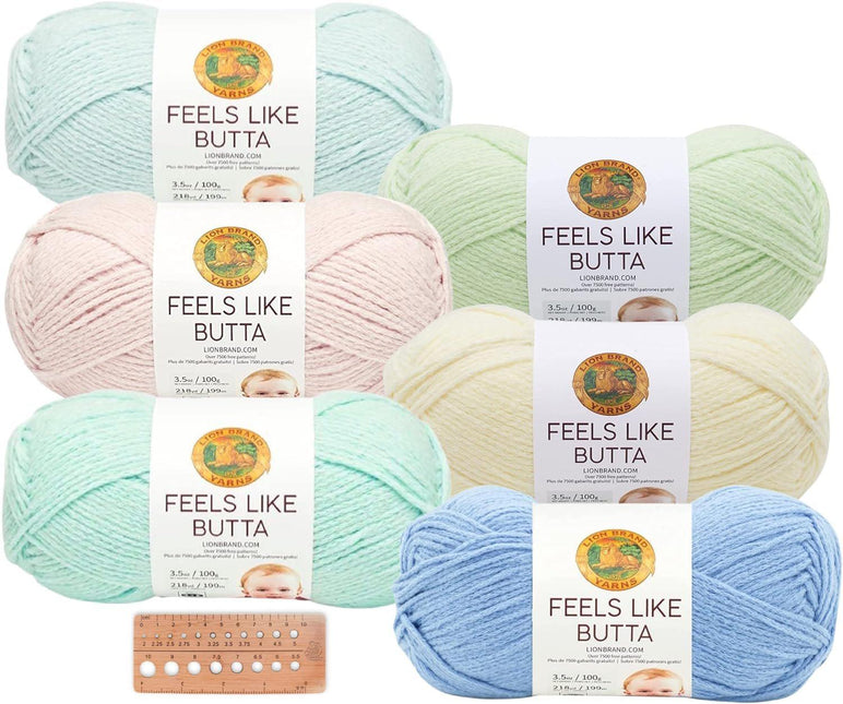 Lion Brand Yarn - Feels Like Butta - 6 Skein Assortment (Pastels