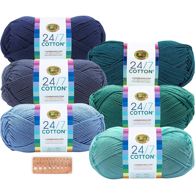24 Soft Cotton Yarn Skeins for Crochet and Knitting, 1500+ yards