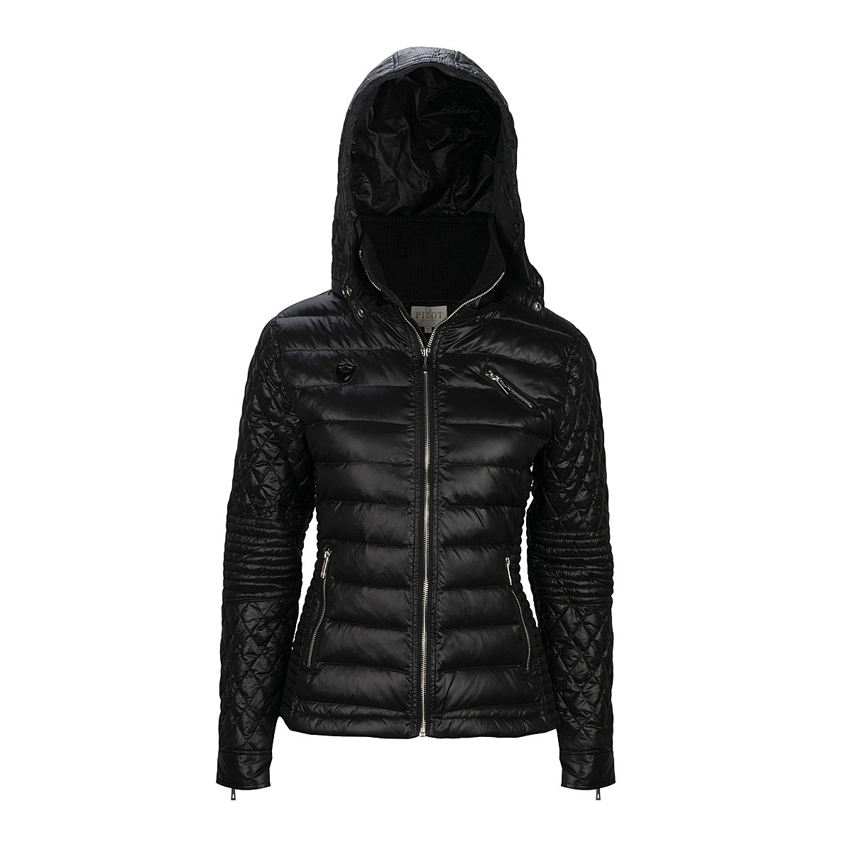 FLORENCE BIKER PUFFER JACKET - BLACK – Pilot Athletic