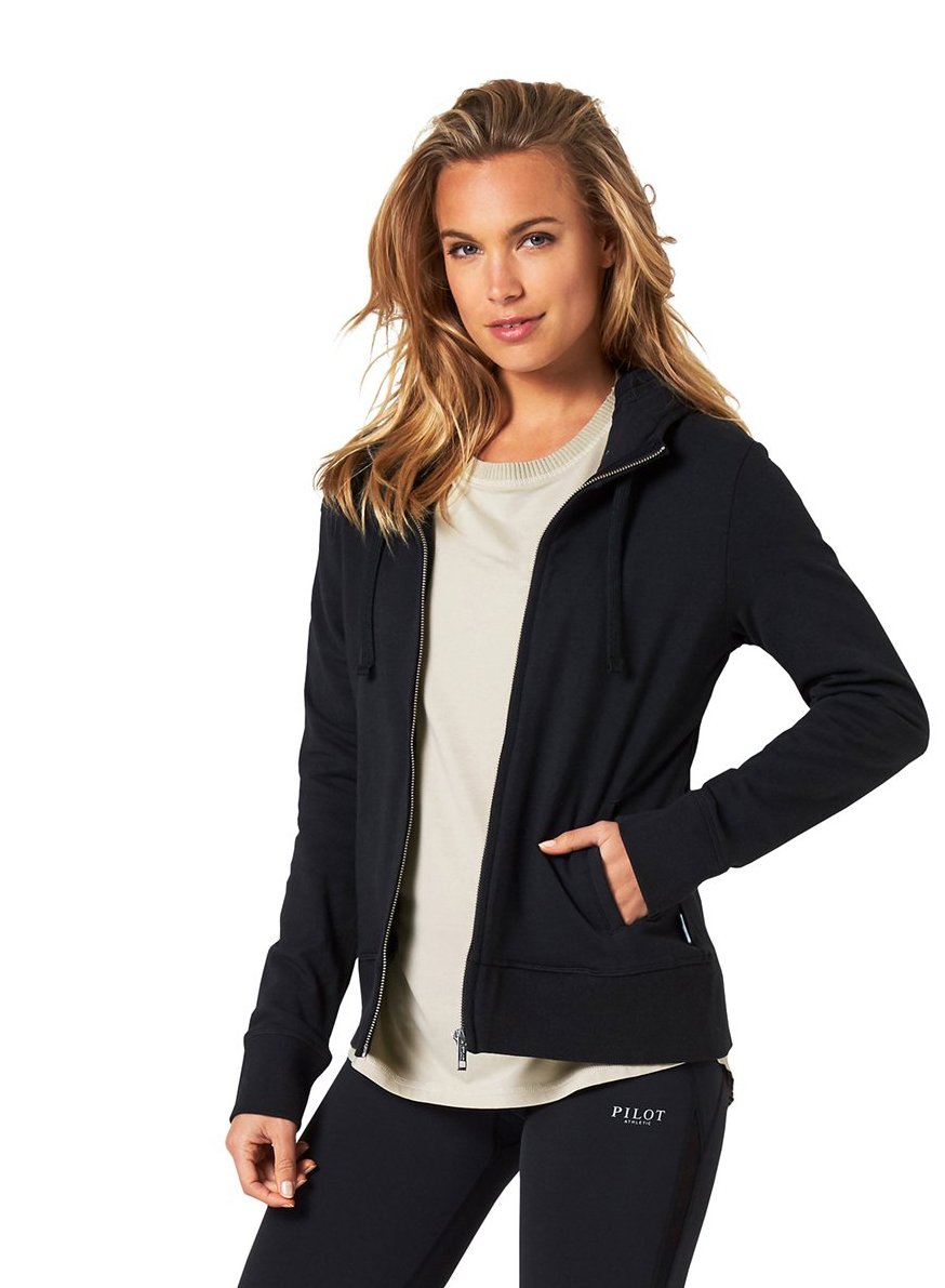 CARTER HOODIE JACKET - BLACK – Pilot Athletic