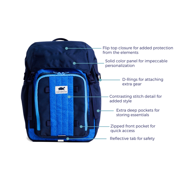 The Adventurer Backpack features front of pack
