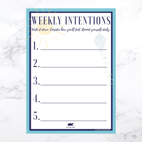 Wanderwild Weekly Intentions for Kids Printable