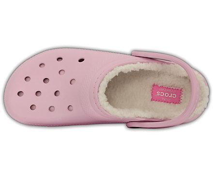 light pink fuzzy crocs