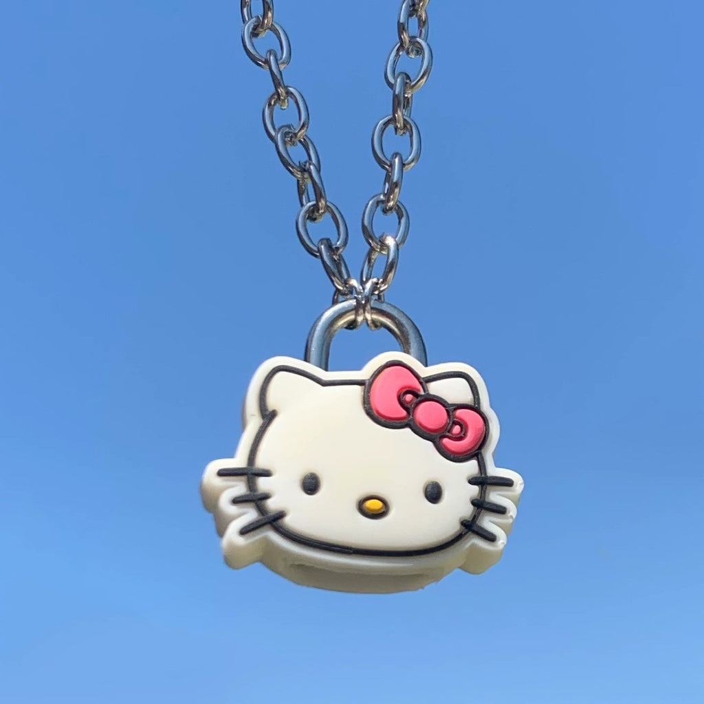 SALLY ROSE Sanrio Hello Kitty Pink Enamel Layered Necklace - Hello Kitty  Pendant Necklace Double Strand - Officially Licensed