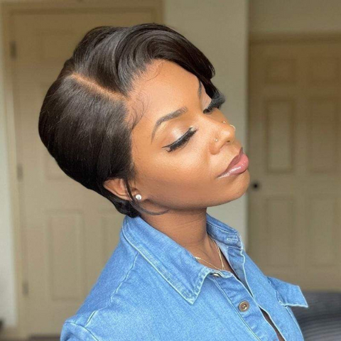 Naija Beauty Boss Lady Pixie Cut 13X4 Frontal Lace Human Hair Wig - Naija Beauty Hair