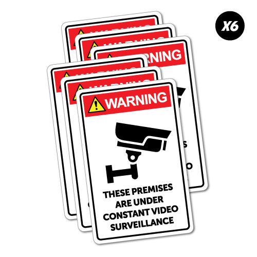 6x Warning Premises Video Surveillance Sticker Cctv Stickers Sticker Collective 