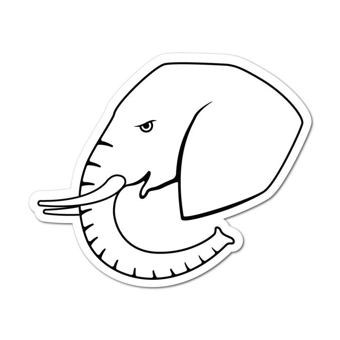 Elephant Outline Sticker Decal | Animal Stickers - Sticker Collective