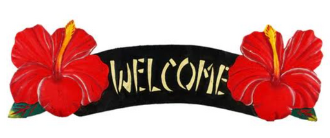 Red Welcome Sign