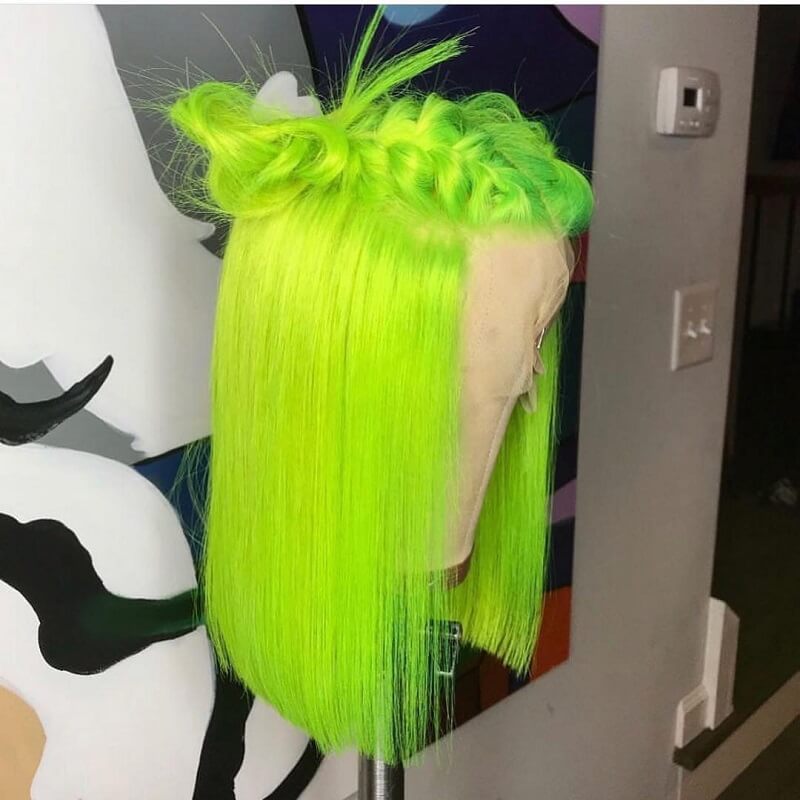 green hair wig