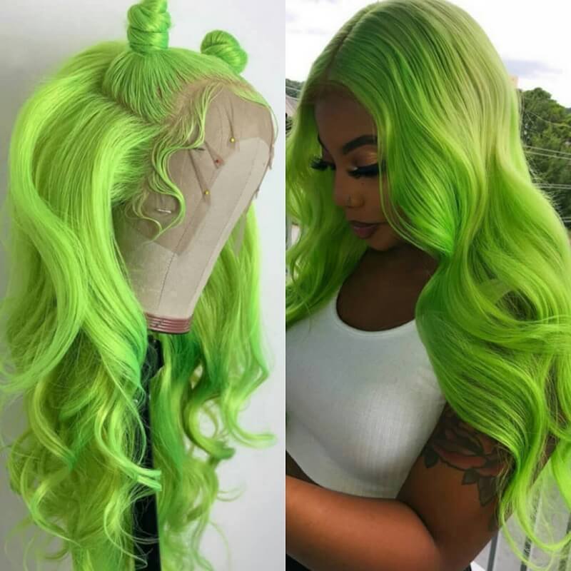 green hair wig