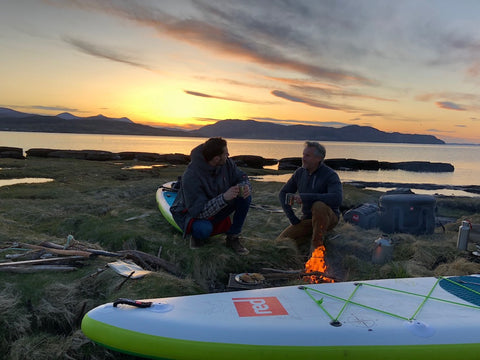 Campfire on a SUP adventure