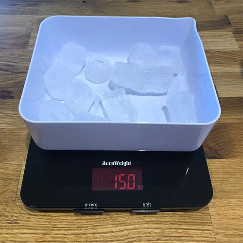 measuring ice for cold water test