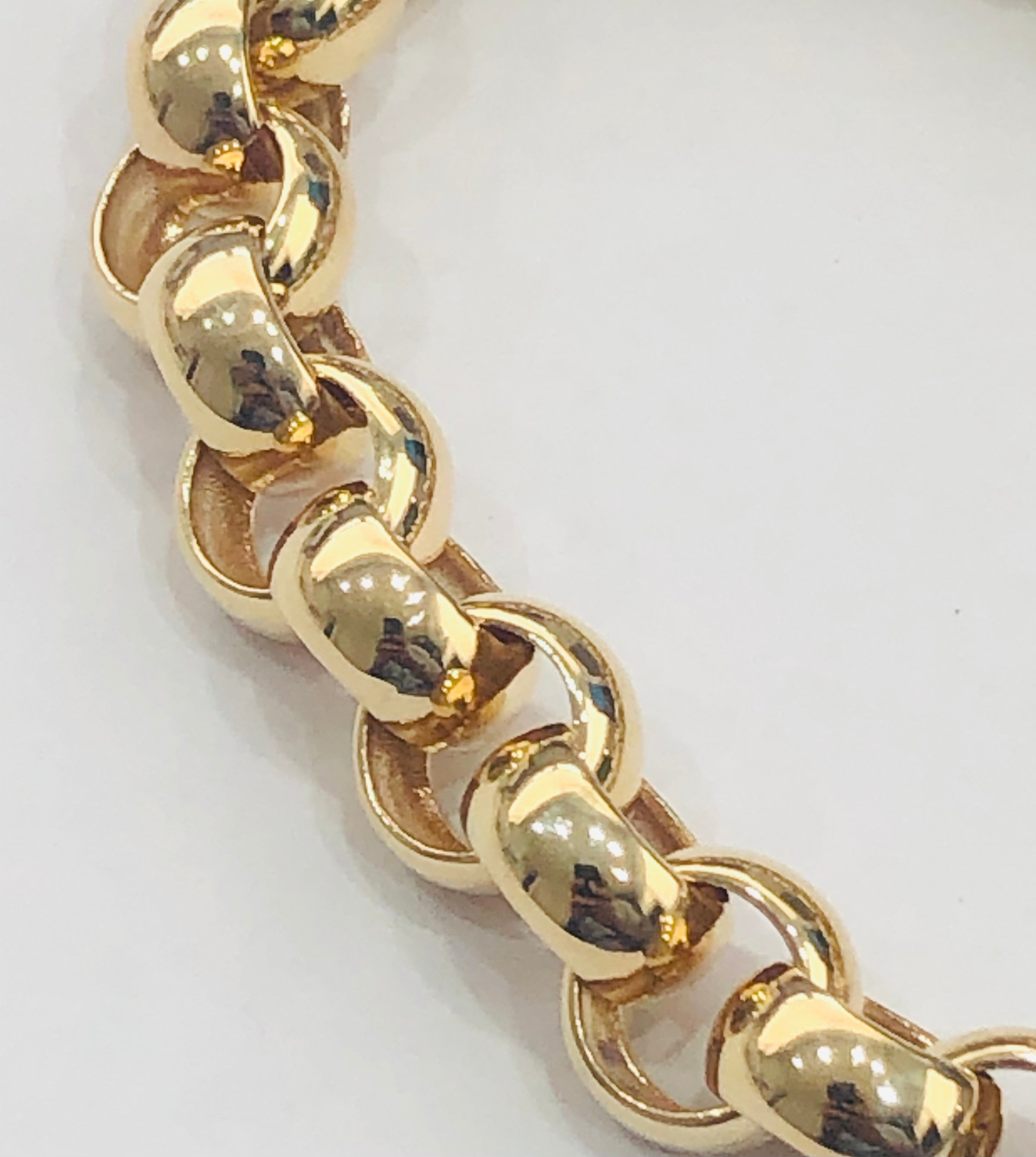 9CT 21CM LARGE BELCHER BRACELET WITH BOLT RING CATCH – Stonex Jewellers