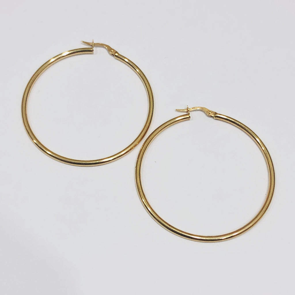 9ct Gold Hoop Earrings 41mm x 2mm - 012 – Stonex Jewellers