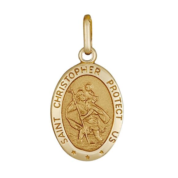 large gold st christopher pendant