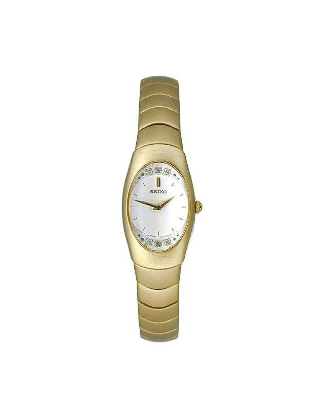 Seiko White Dial Gold Tone Stainless Steel Ladies Watch - SUJ206 – Stonex  Jewellers