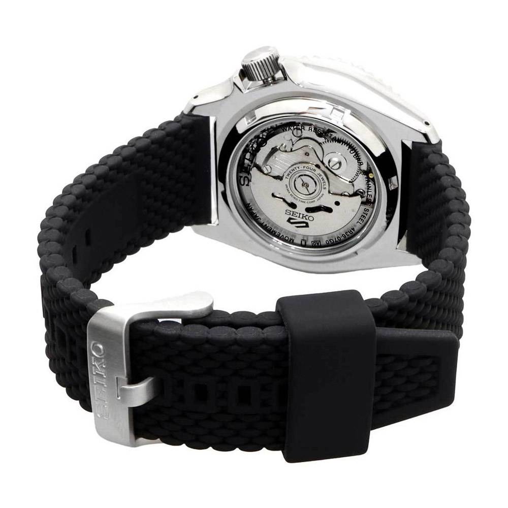 SEIKO 5 Sports Black Silicone Strap 100m Automatic Watch - SRPF73K2 –  Stonex Jewellers