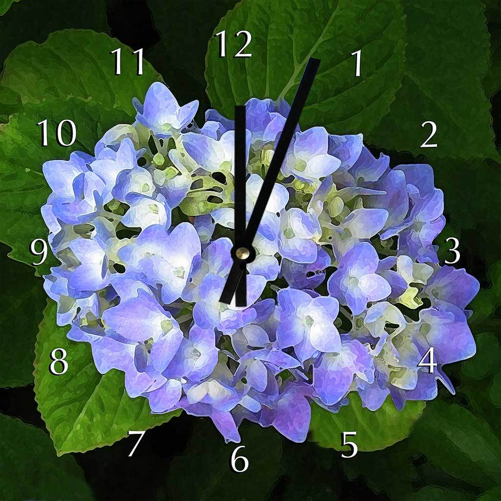 Blue Hydrangea Clock