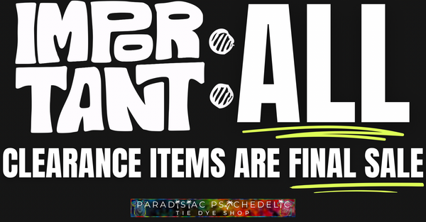 Important: all clearance items are final sale