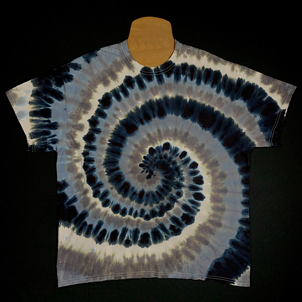 Tie-Dye Tee, Spiral  Black Powder Coffee