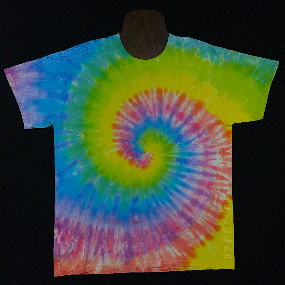 Black Rainbow Spiral Tie Dye Unisex T-Shirts, Voltlin