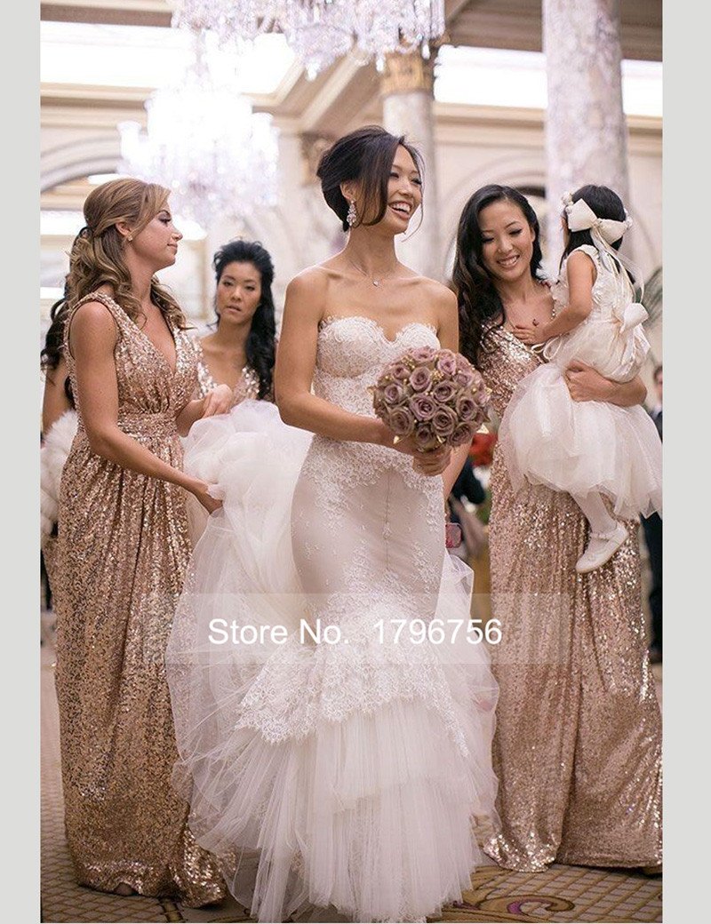 champagne rose gold bridesmaid dresses