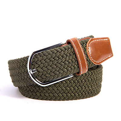 Olive Green Stretchy Vegan Belt for Men and Women – Five Belts