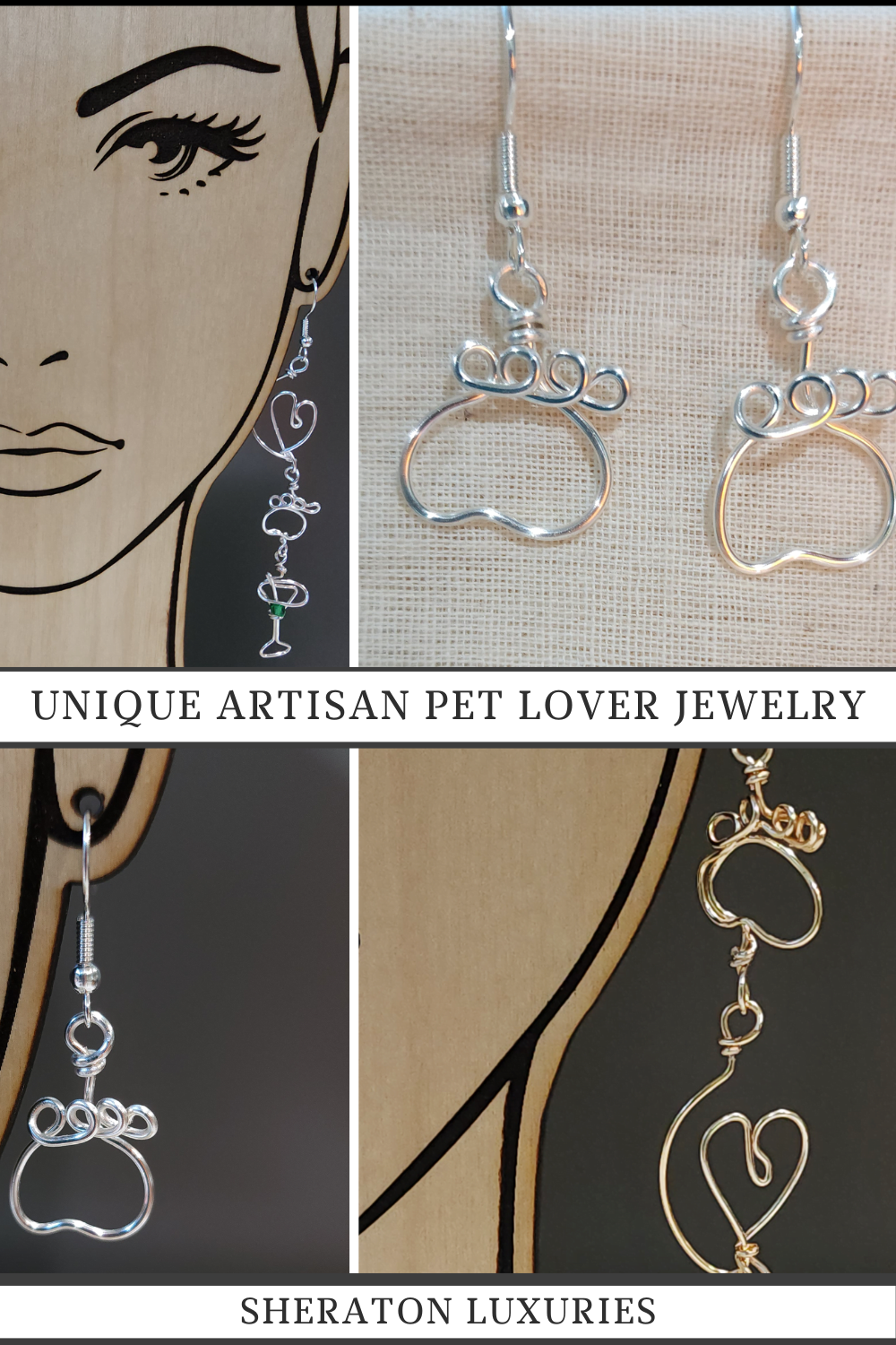 Gold And Silver Paw Print Earring For Pet Lovers