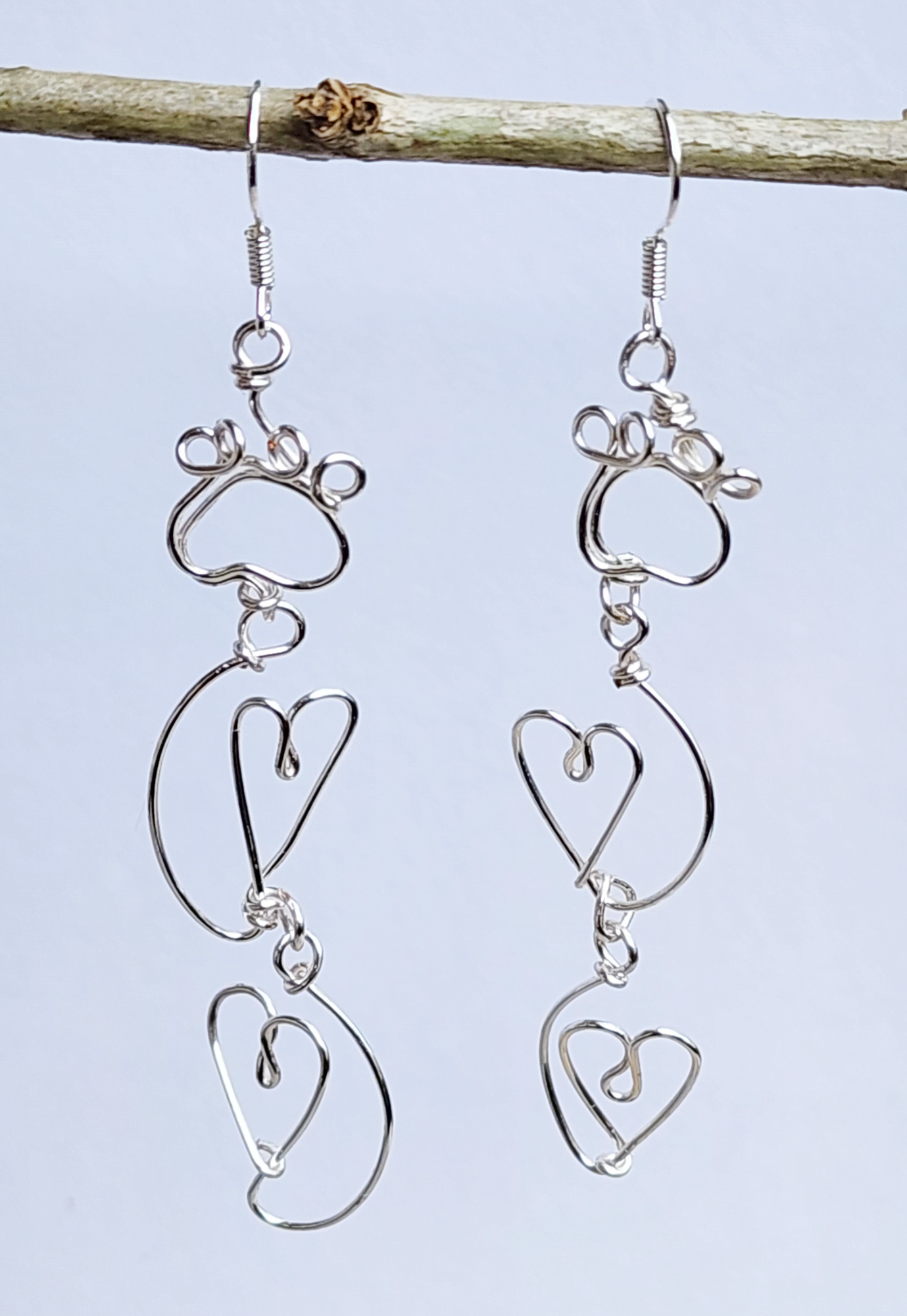 Silver Paw Print earrings