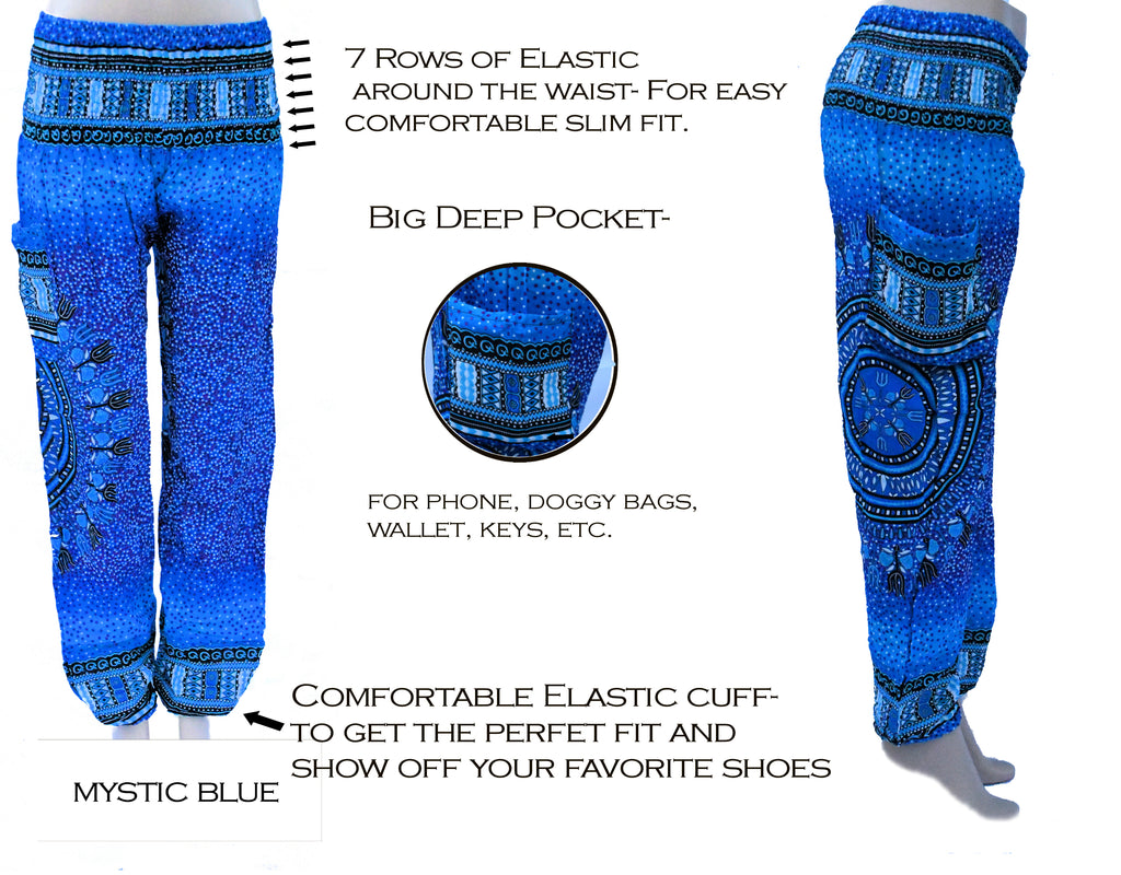 Blue Harem pant with 7 elastic