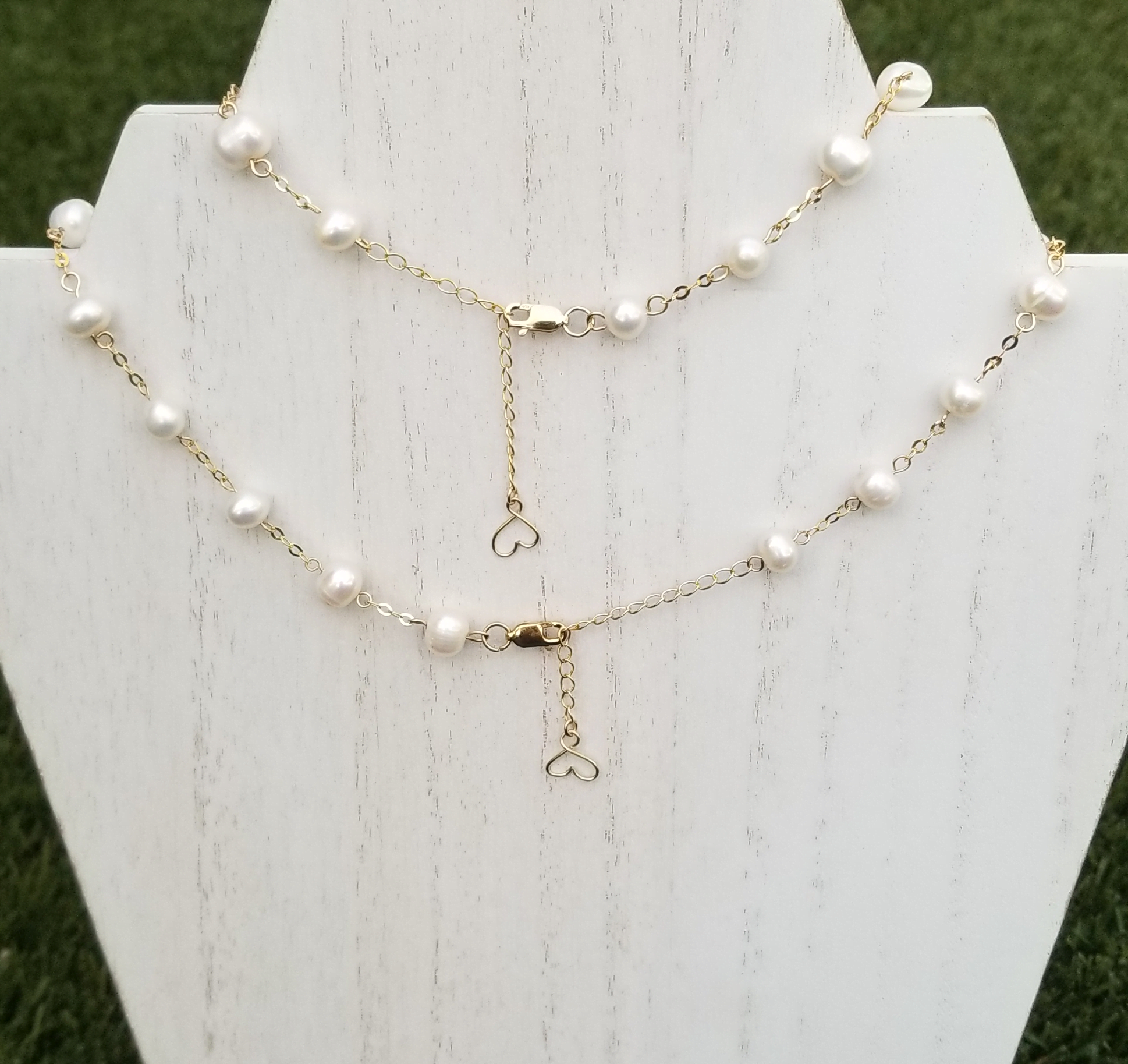 14KT Gold Filled-Pearl-Choker Necklace