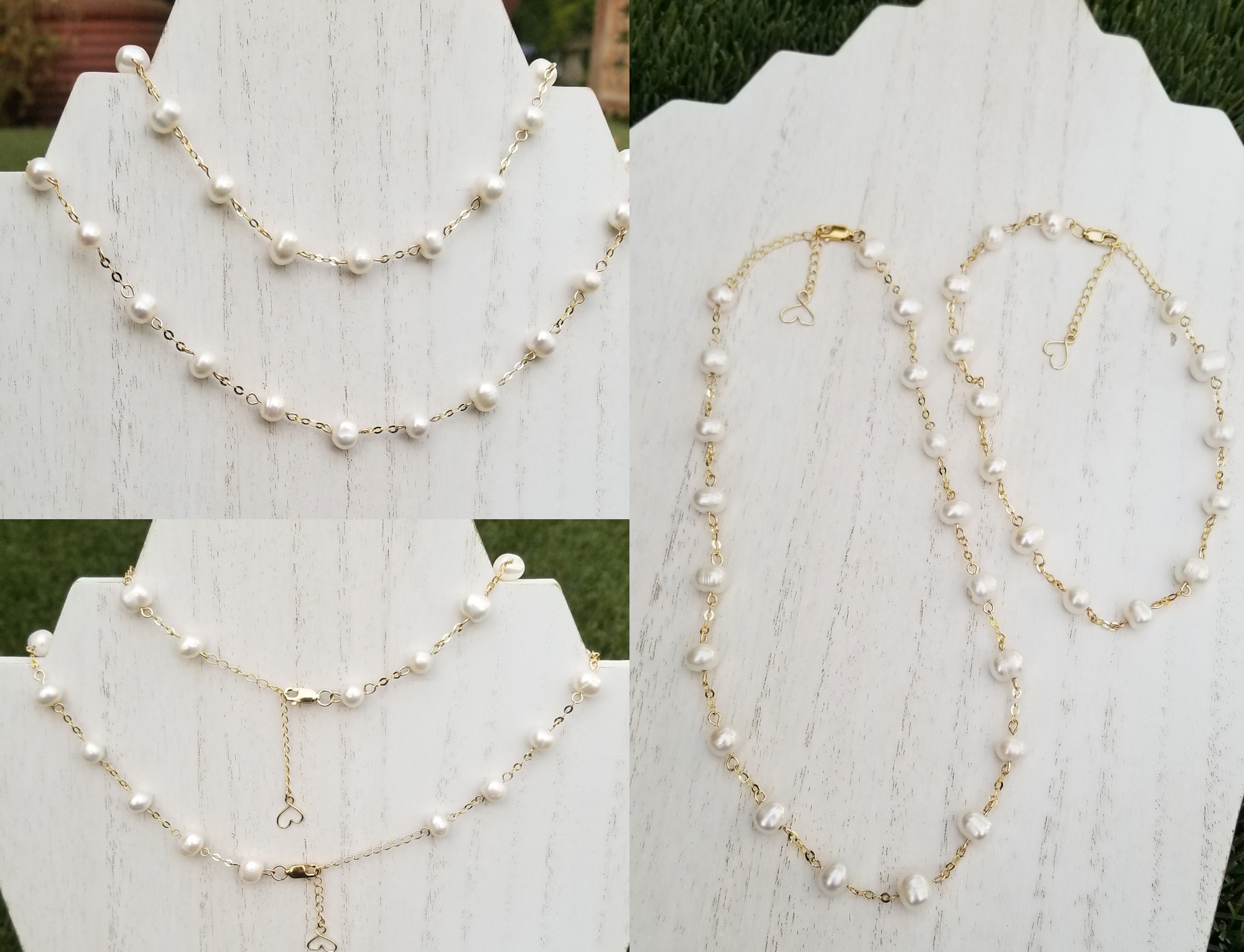 Pearl Necklace Set for Pet and Pet Owner