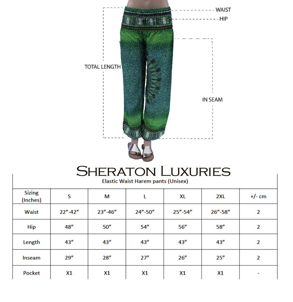 Thai pattern pants sizes
