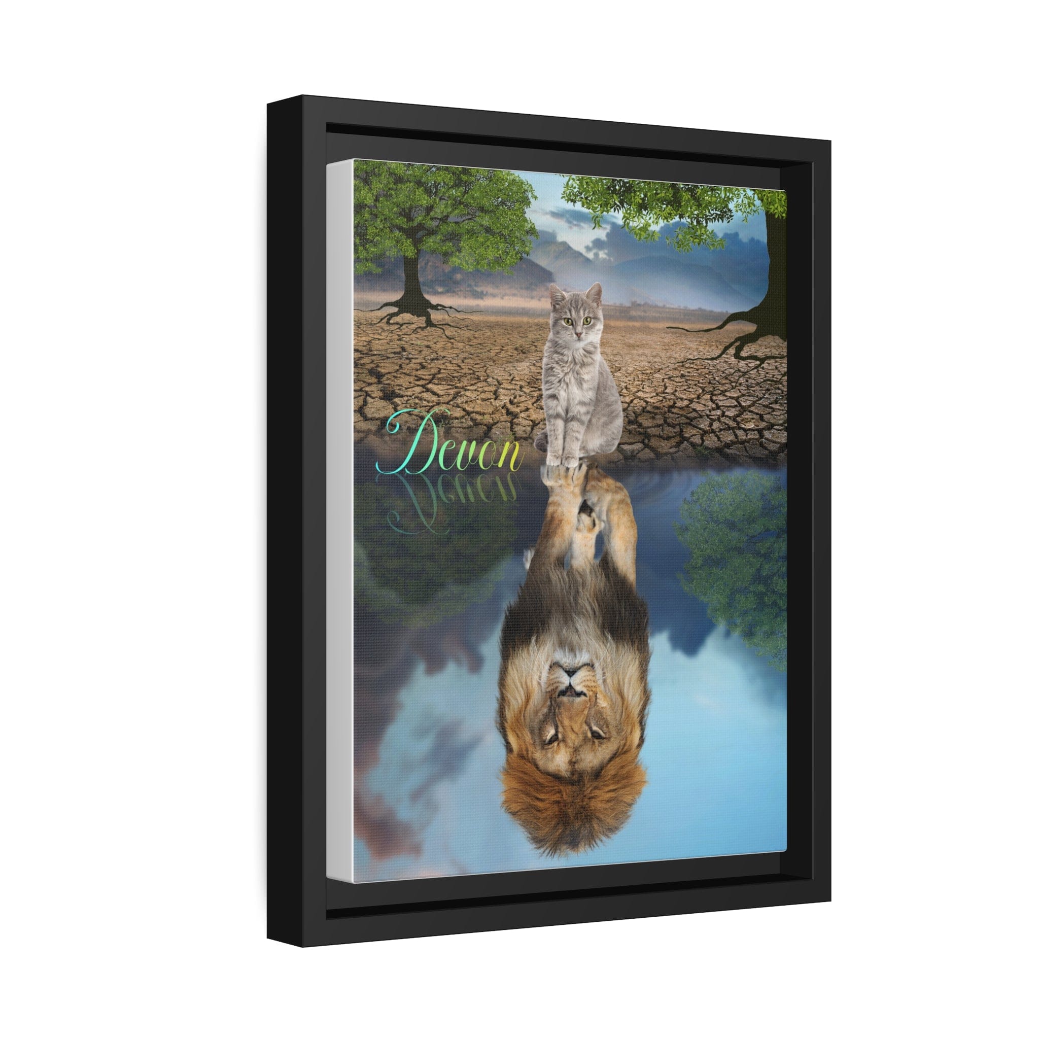 Custom Dog Art-Add Your Dog or Cat In Art On A Canvas With A Black  Frame