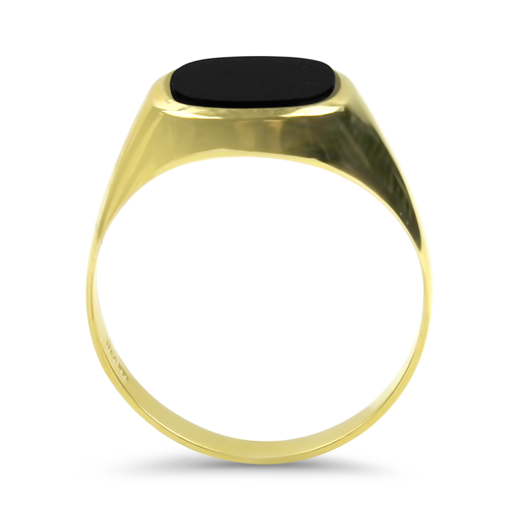 14K Yellow Gold Onyx Signet Ring