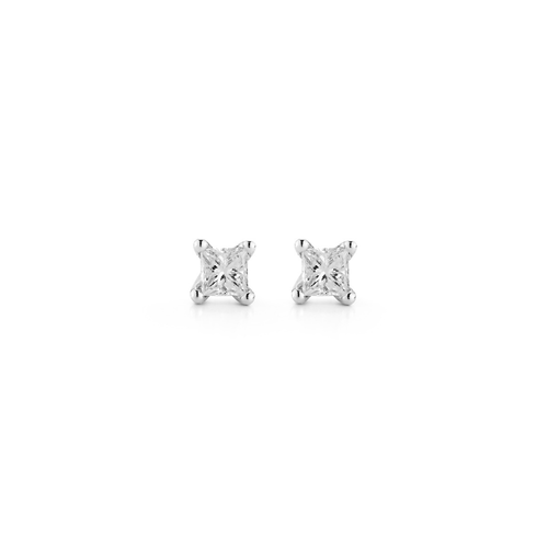 Dana Rebecca Designs Millie Ryan Princess Cut Diamond Studs - Yellow Gold