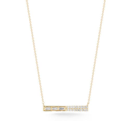 Diamond Bar Necklace in 14k White Gold